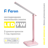 Настольная LED лампа Feron DE1725 30LED 9W 6400K розовая (для маникюра)