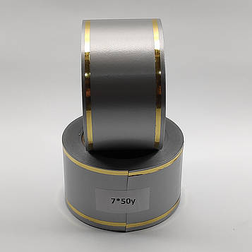 Стрічка ритуальна, колір сріблястий, ЗОЛОТО Ширина-7см. Довжина – 50м.