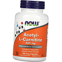 Л-карнитин NOW Acetyl L-Carnitine 500 mg 100 капс Лучший жиросжигатель для женщин и мужчин Vitaminka