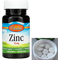 Цинк Carlson Labs Zinc 15 mg 100 таб Vitaminka