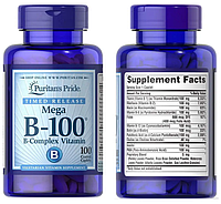 Витамины группы В Puritan's Pride Mega B-100 Time Release 100 таб Vitaminka