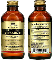 Витамин Е из подсолнечника Solgar Liquid Vitamin E mixed tochopherol complex 118 ml Vitaminka