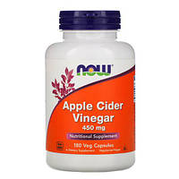 Яблучний оцет, NOW Apple Cider Vinegar 400 mg 180 капсул