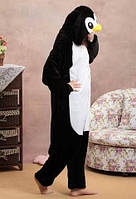 Чоловіча піжама кігурумі з флісу Пінгвін (зріст 181-187 см.) чорний розмір 50