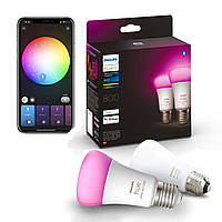 Умные LED лампочки Philips Hue E27 White and Color 800лм 60Вт 9W, ZigBee, Bluetooth, Apple HomeKit, 2шт.