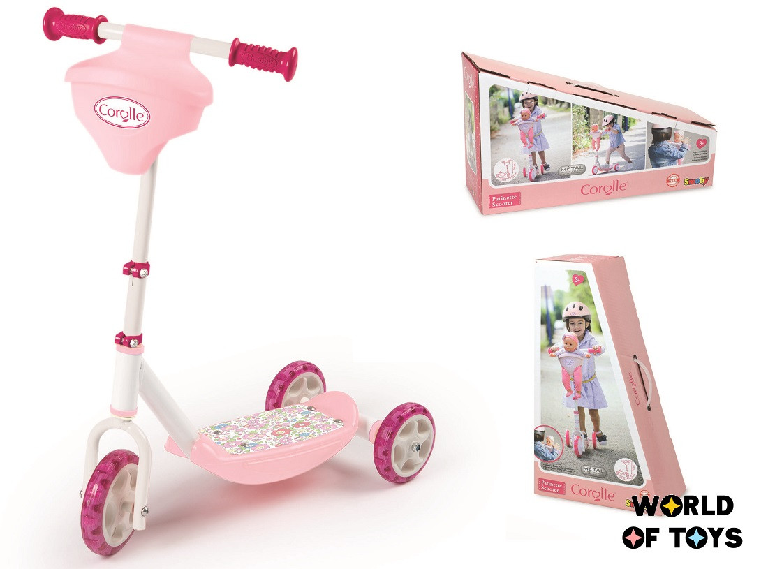 Дитячий самокат "Королле" Smoby з металевою рамою, триколісний, 3+ | 750179