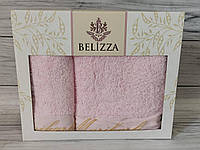 Набір махрових рушників банне та лицеве Belizza Туреччина рожевий 039
