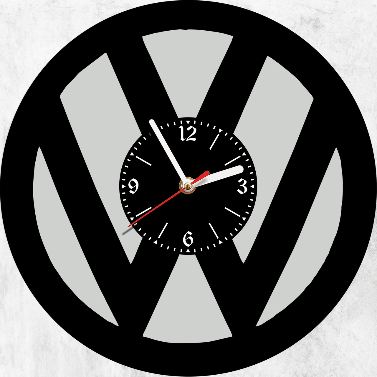 Настінний годинник Volkswagen Фольксваген лого, подарунок фанатам, любителям, власникам, фото 1