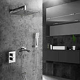 Вбудована душова система GAPPO G7107-40, вилив - перемикач на лійку, 3-функції, термостат, фото 3