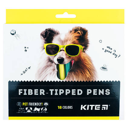 Фломастери Kite Dogs K22-448 18 кольорів