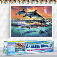 Алмазная вышивка набор Игры дельфинов 50х40 DM-208