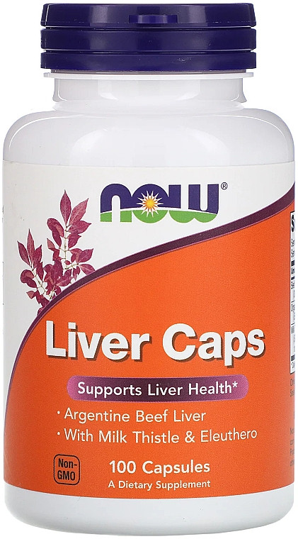 Підтримка печінки Liver Caps 100 капс порошок печінки розторопша елеутерокок Now Foods США, фото 1