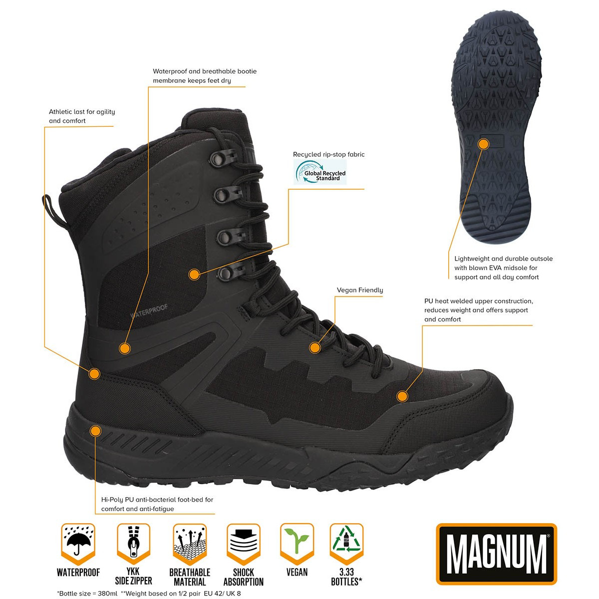 Ботинки, "MAGNUM", Ultima 8.0 SZ WP, черные - фото 3 - id-p1699527640