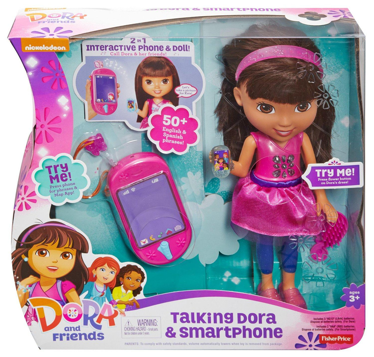 Интерактивная кукла Даша путешественница Fisher-Price Nickelodeon Dora & Friends Talking Dora & Smartphone - фото 2 - id-p280718094