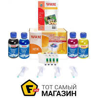 Заправочный набор WWM Epson Stylus SX125/SX130/SX235W Everest BP/C/M/Y, 4x100г (RC.T128Р) Cyan, Magenta,