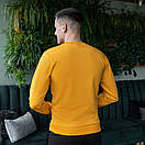 Світшот бавовняний Pobedov жовтий з гербом України, фото 2