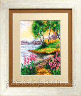 Набір для вишивання хрестиком: Міст у рожевих кольорах