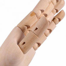 Дерев'яна рука манекен RESTEQ 18см модель для тримання товару, для малювання (права), фото 3