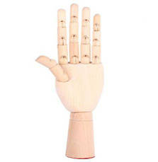 Дерев'яна рука манекен RESTEQ 18см модель для тримання товару, для малювання (права), фото 3