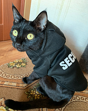 Одяг для домашніх тварин RESTEQ, толстовка Security для котів та собак, розмір L, колір чорний, фото 2