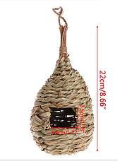 Гніздо - Будиночок для птахів RESTEQ із спеціального плетеного волокна, годівниця для диких птахів, шпаківня, фото 2