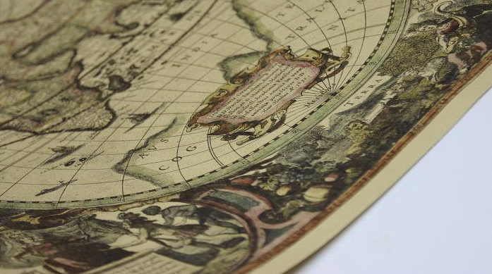 Большая, винтажная карта мира под старину. Карта на стену, цена 399 грн ...