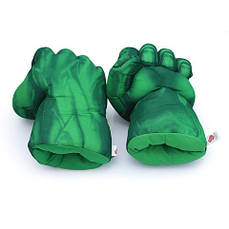 Величезні м'які рукавички у вигляді куркулів Халка. Великі зелені рукавички, дорослі, фото 3