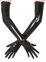 Черные латексные перчатки. Бесшовные латексные длинные перчатки, размер XL