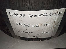 Б/В 275/45 R20 110V зимова шина Dunlop SP Winter Sport 3D високопродуктивна шина для зимових доріг, фото 3