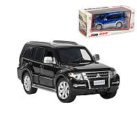 Модель автомобиля Mitsubishi Pajero из металла 1:32. Металлическая машинка Mitsubishi Pajero черная