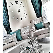 Настінний годинник Diy Clock ZH003 срібного кольору, великий. Настінний 3D годинник "зроби сам", фото 3