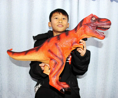 Динозавр іграшка великий динозавр тирекс RESTEQ T REX 650x450 мм помаранчевий