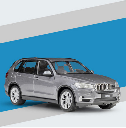 Масштабна модель автомобіля BMW X5 Зменшена модель 1:24, сіра 7,7 х19, 4х7 см