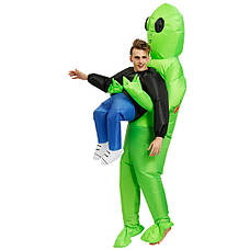 Надувний костюм інопланетянина RESTEQ, костюм зелений інопланетянин, що викрадає людину 150~190см, фото 3