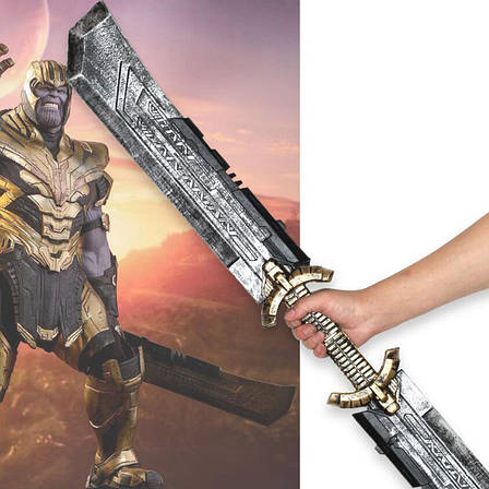 Зброя Таноса з подвійними краями Thanos Gauntlet RESTEQ 110см. Двоклинковий меч Танос Месники, фото 2