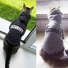 Одяг для домашніх тварин RESTEQ, толстовка Security для котів, розмір М, фото 2