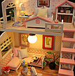 Ляльковий дерев`яний будиночок CuteBee. Конструктор мініатюрний ляльковий будиночок з підсвічуванням 20x17x16.5см, фото 2