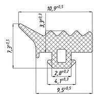 Alutech FRK-29-1 для дверей и окон, ширина 11 мм. Резиновый уплотнитель
