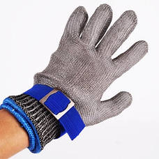 Кільчужна рукавичка RESTEQ S з нержавіючої сталі, рукавички від порізів, захисні порізостійкі, фото 2