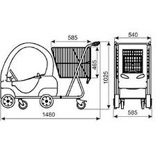 Б/В Візок для супермаркету з дитячою машинкою DAMIX KID-CAR 110 S, фото 3