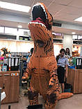 Надувний костюм Тіранозавра RESTEQ Хелловін Аніме Косплей, костюм динозавра T-Rex, тиранозавр (коричневий), фото 5