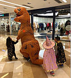 Надувний костюм Тіранозавра RESTEQ Хелловін Аніме Косплей, костюм динозавра T-Rex, тиранозавр (коричневий), фото 6