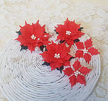 Набір квітів пуансетія червоні 5шт