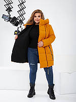 Зимняя куртка с капюшоном из плащевки на синтепоне Много расцветок Размеры 52-54 56-58 60-62 64-66