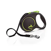 Рулетка для собак Flexi Black Design лента зеленая L 5м