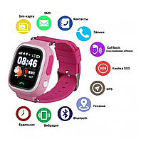 Дитячі розумні смарт годинник з GPS координатором Baby Smart Watch Q90 Pink
