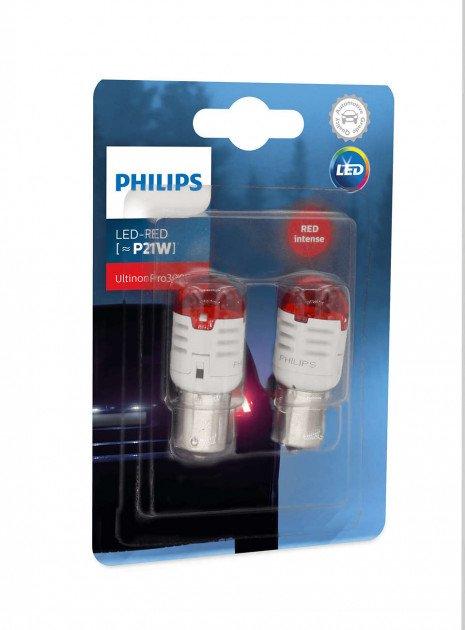 Світлодіодні лампи Philips Ultinon Pro3000 RED 11498U30RB2 P21W LED 12V