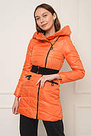 Куртка женская демисезон оранжевая с капюшоном размер 36 150513P
