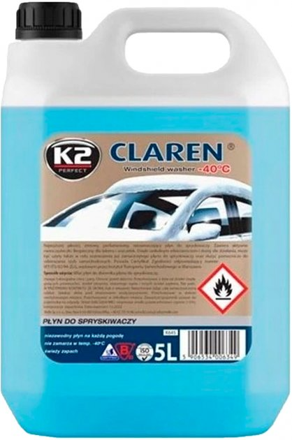 Омивач зимовий K2 Claren Windshield washer concentrate K645 -40 °C концентрат для лобового скла 5 л, фото 1