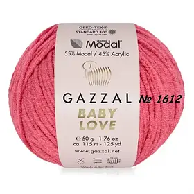 Пряжа акрилова дитяча Бебі Лав (Baby Love) 1612 корал Gazzal 1BDE2